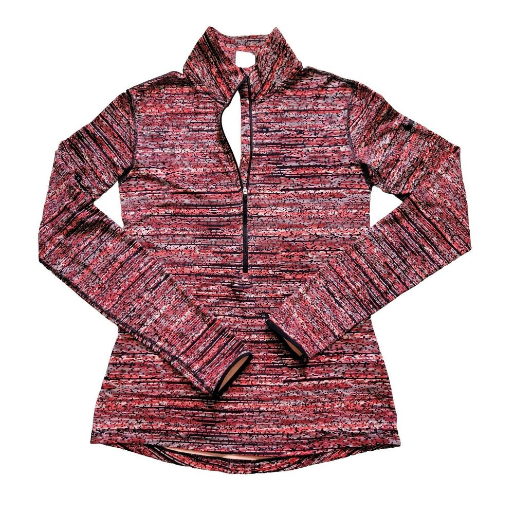 Nike Pro Dri-Fit Pullover Half Zip Running Coral Peach Black Women’s Medium